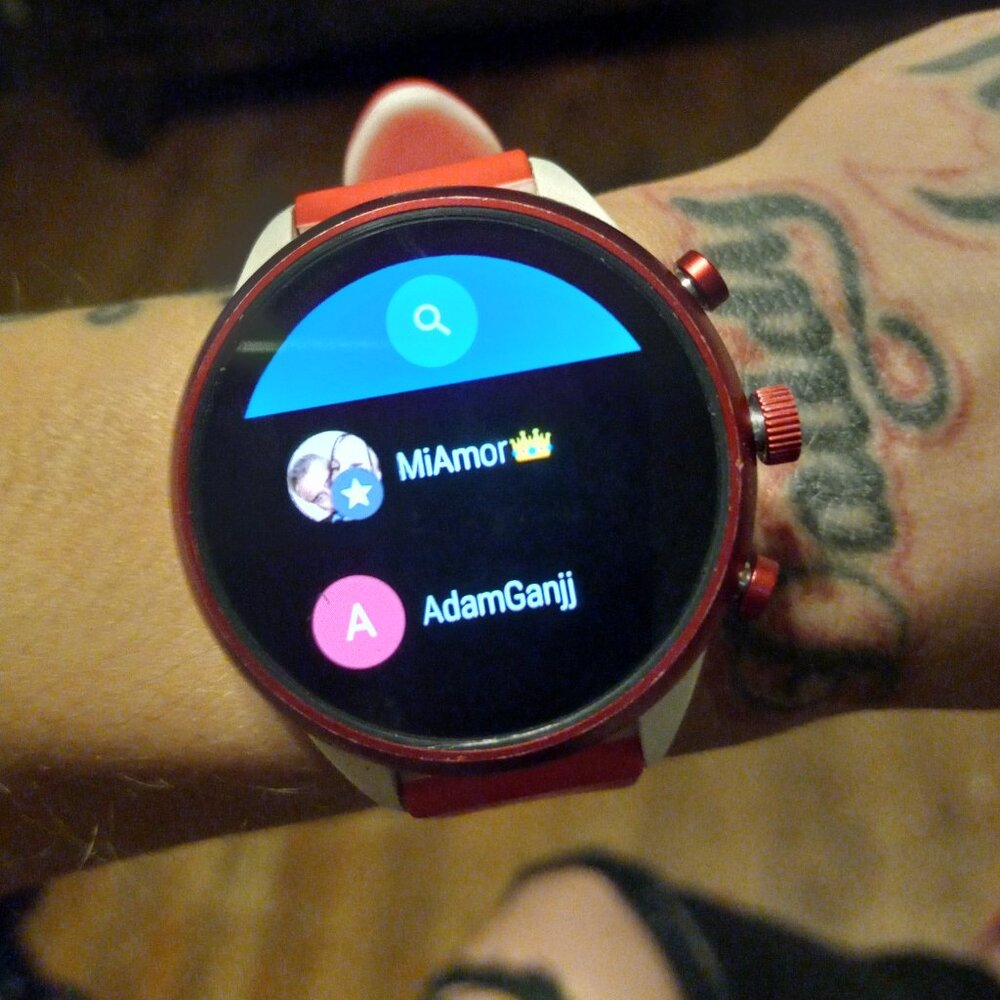 Red fossil smart watch